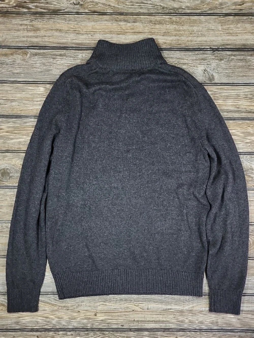 Banana Republic Dark Charcoal Turtleneck Shawl-Collar Sweater